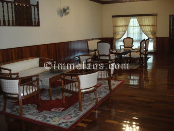Colonial house for rent in Vientiane Laos-living area